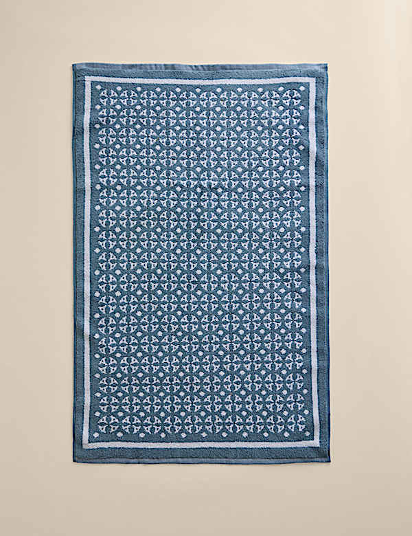 שטיחון אמבטיה גאומטרי מכותנה טהורה - IL