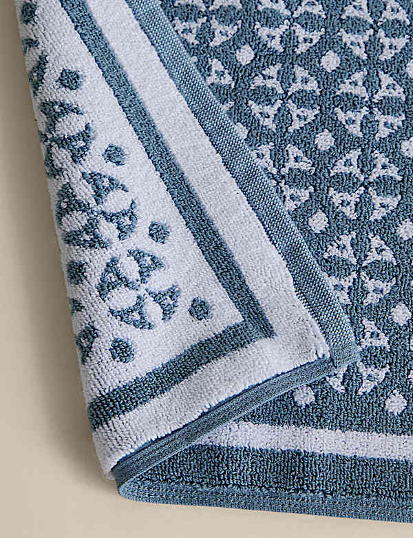 שטיחון אמבטיה גאומטרי מכותנה טהורה - IL