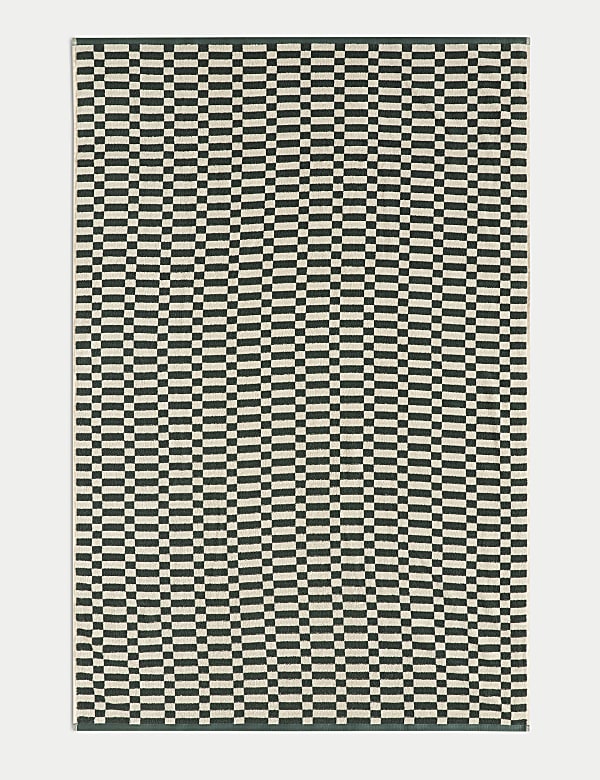 Pure Cotton Geometric Check Towel - SE