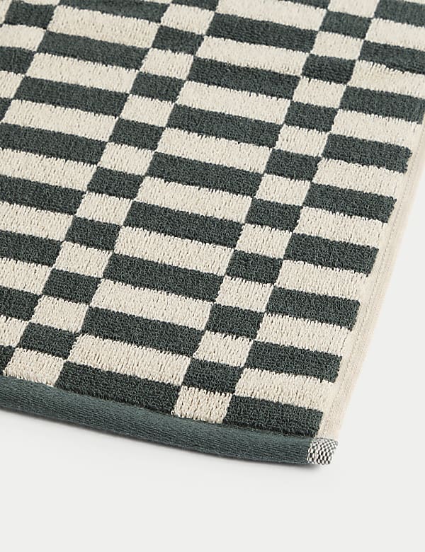 Pure Cotton Geometric Check Towel - SE