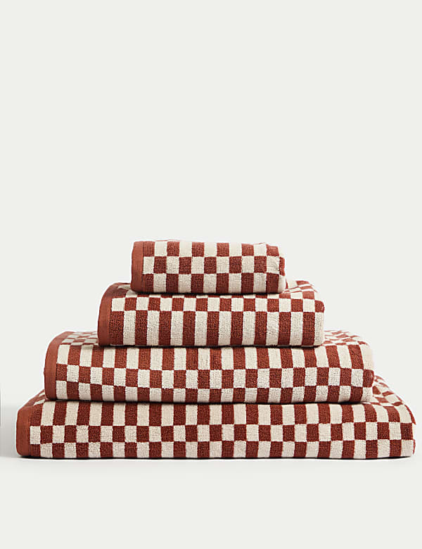Pure Cotton Geometric Check Towel - VN