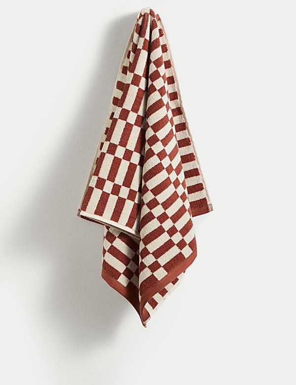 Pure Cotton Geometric Check Towel - VN