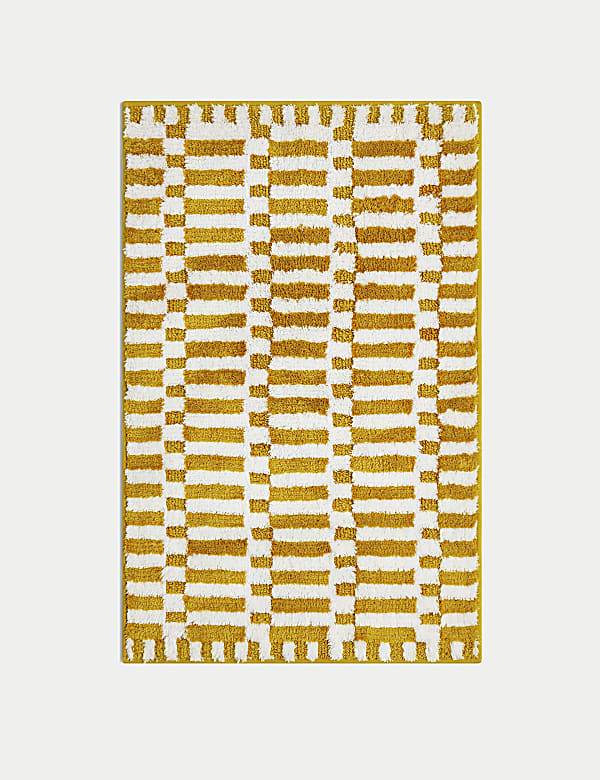 Cotton Blend Geometric Quick Dry Bath Mat - PT