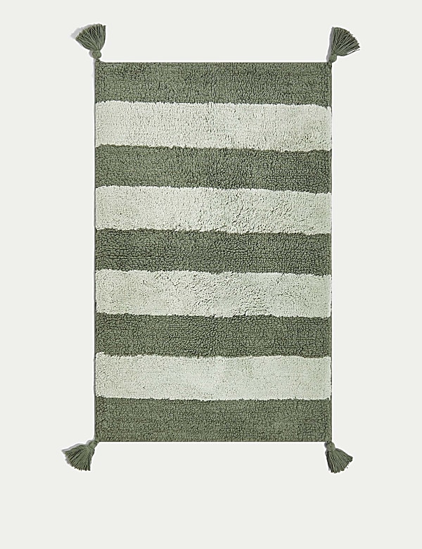 Puur katoenen badmat met streepmotief - NL