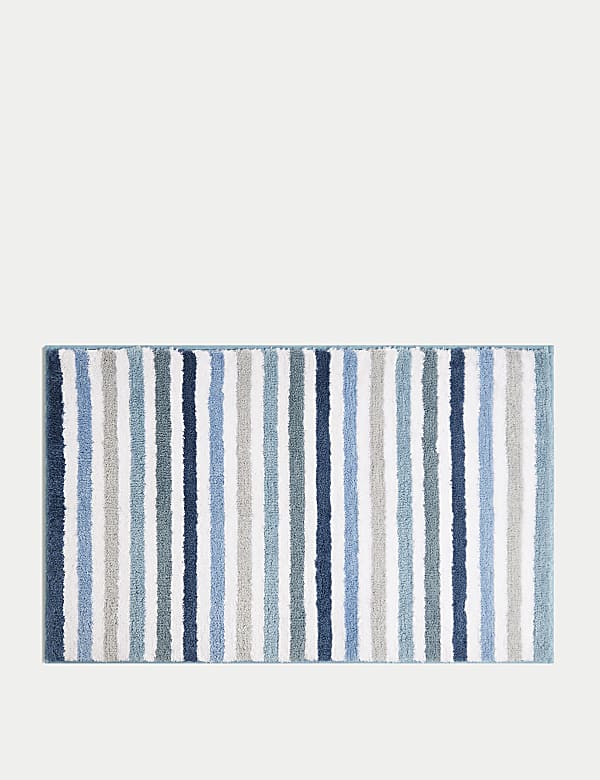 Cotton Blend Striped Quick Dry Bath Mat - CA