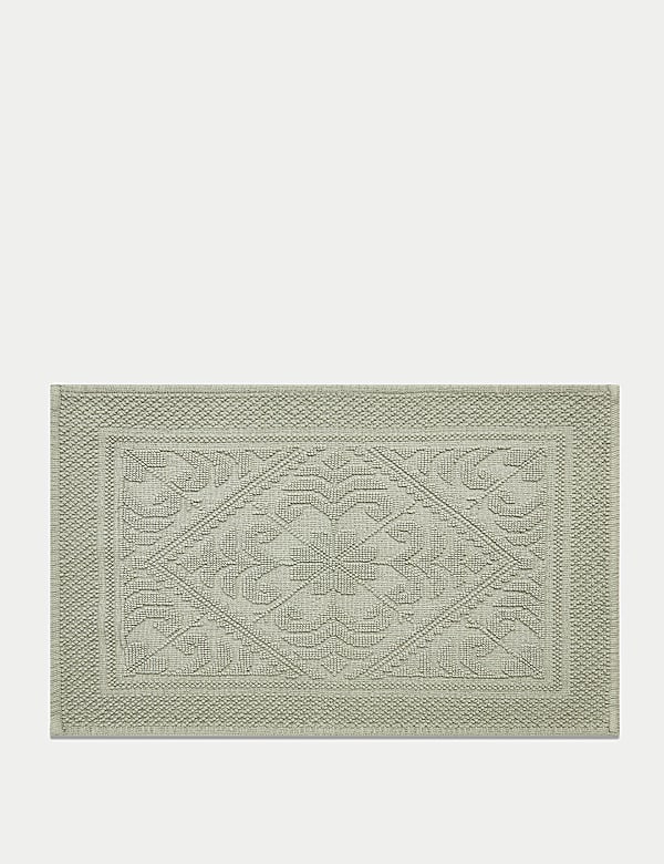 Pure Cotton Damask Bath Mat - CA