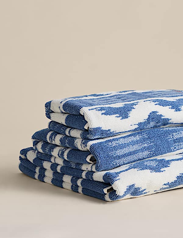 Set of 3 Pure Cotton Ikat Towels - PL