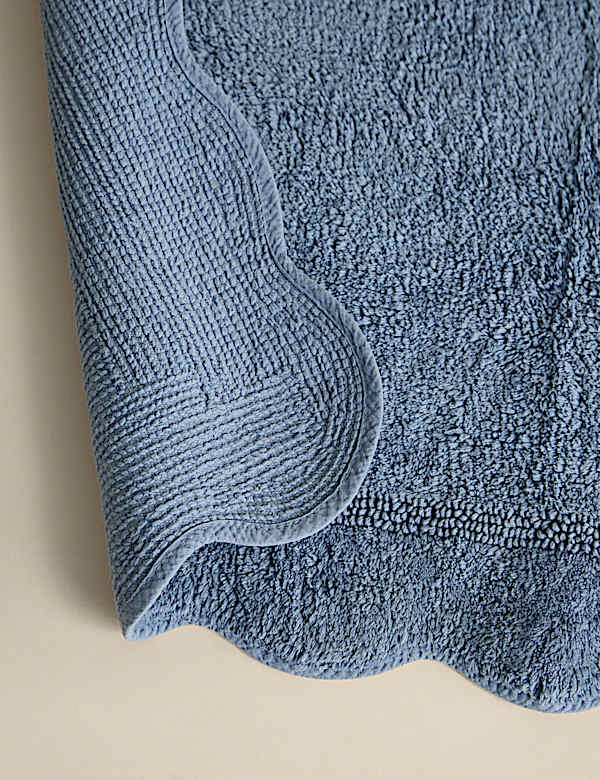Pure Cotton Scalloped Bath Mat - KG