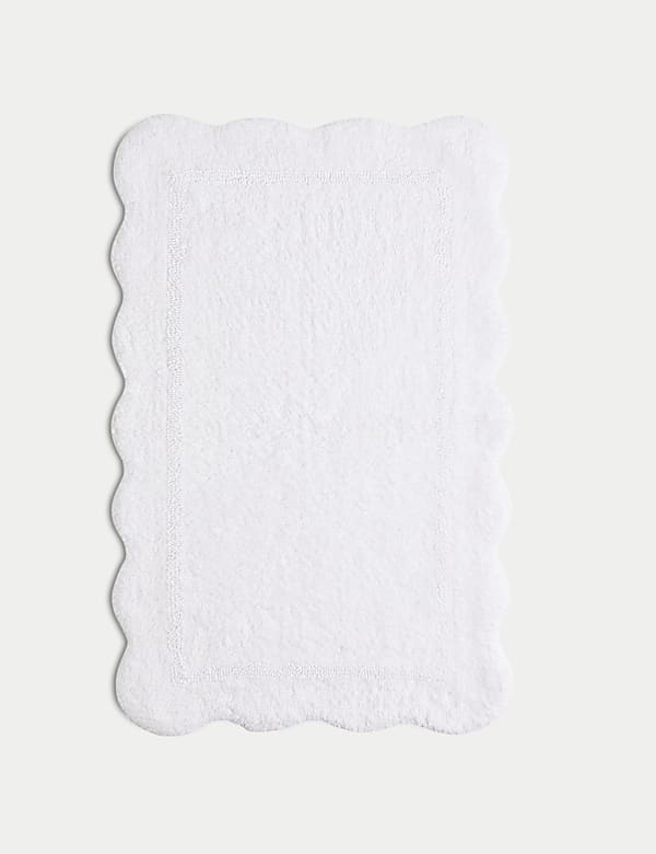 Pure Cotton Scalloped Bath Mat - BE