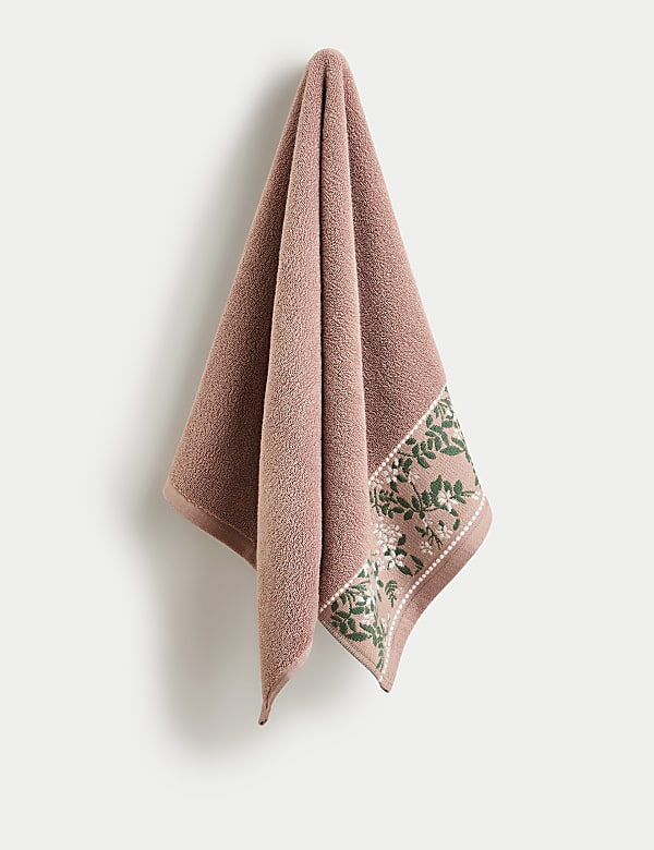 Pure Cotton Woven Floral Towel - ES