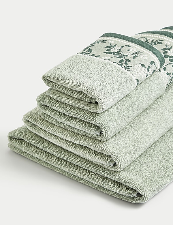 Pure Cotton Woven Floral Towel - LT
