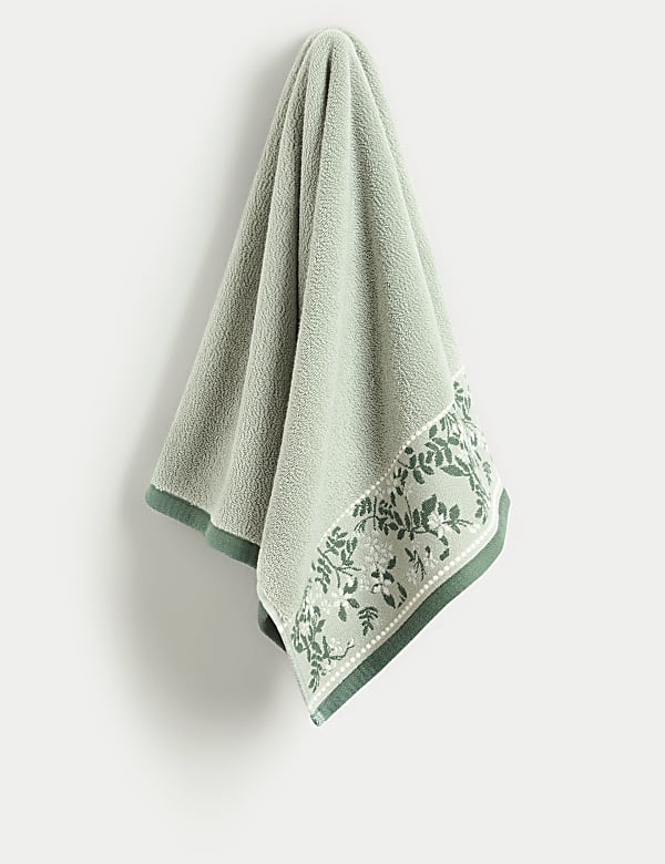 Pure Cotton Woven Floral Towel - DK