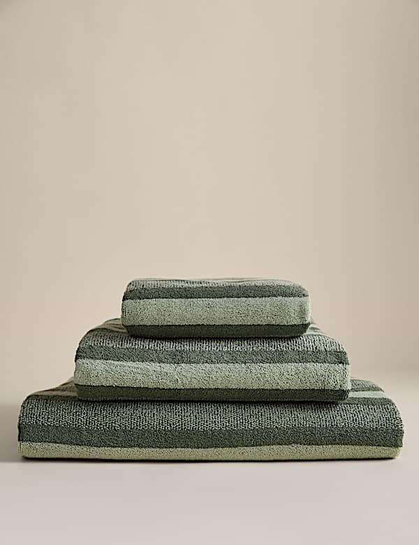Pure Cotton Marl Striped Towel - US