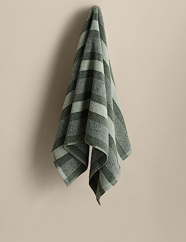 Pure Cotton Marl Striped Towel - US