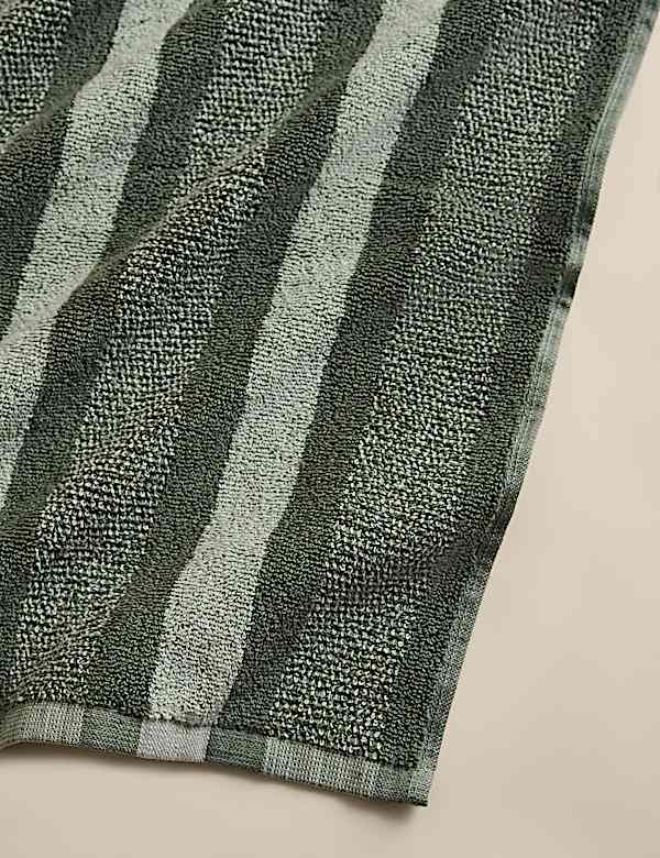 Pure Cotton Marl Striped Towel - US