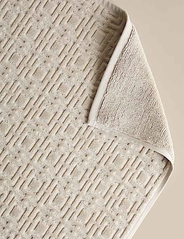 Pure Cotton Velour Geometric Bath Mat - PL