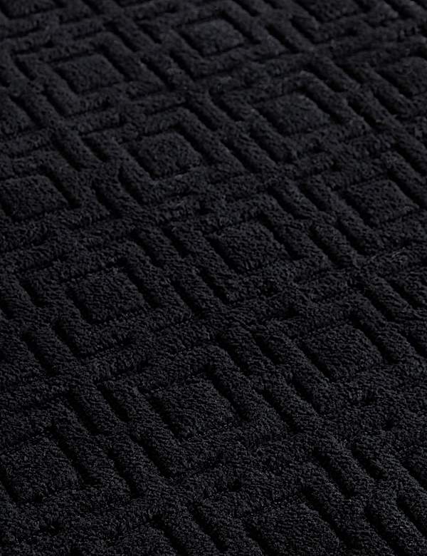 שטיחון אמבטיה קטיפתי בדוגמה גאומטרית מכותנה טהורה - IL