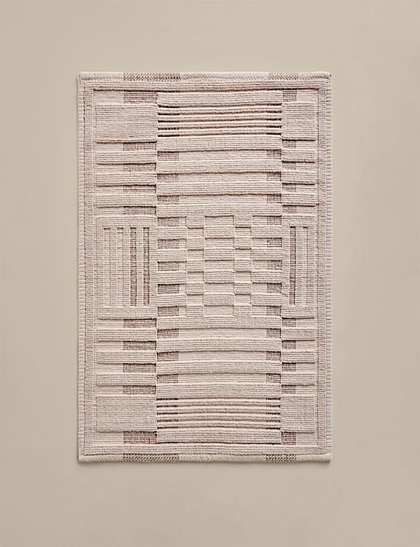 Pure Cotton Geometric Stay New Bath Mat - TW