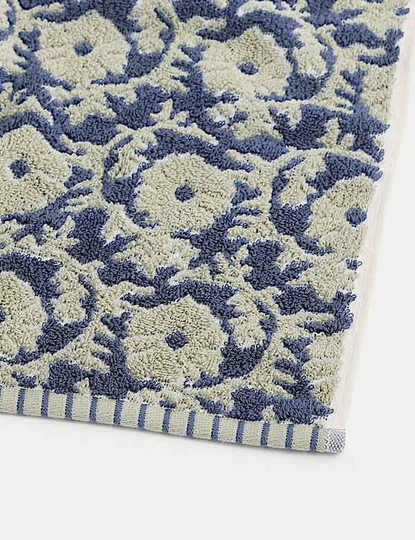 Pure Cotton Silhouette Floral Towel - PT