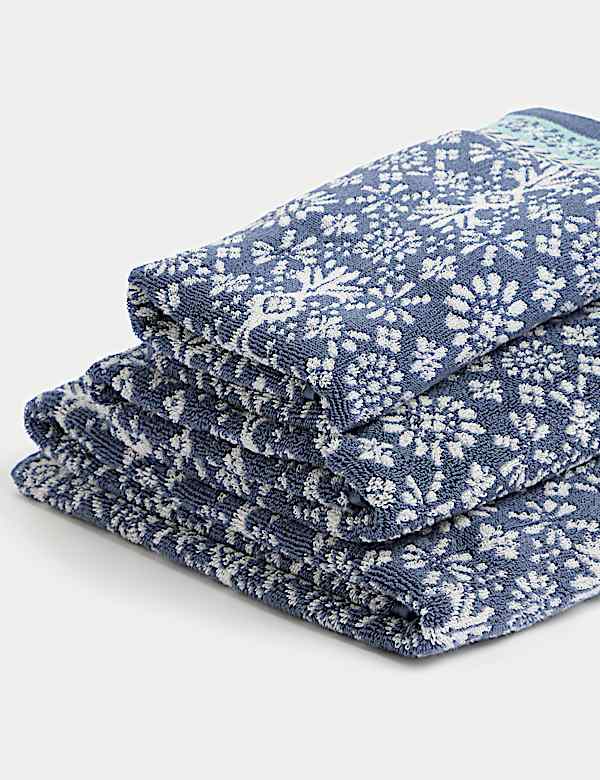 Pure Cotton Geometric Tile Pattern Towel - GR