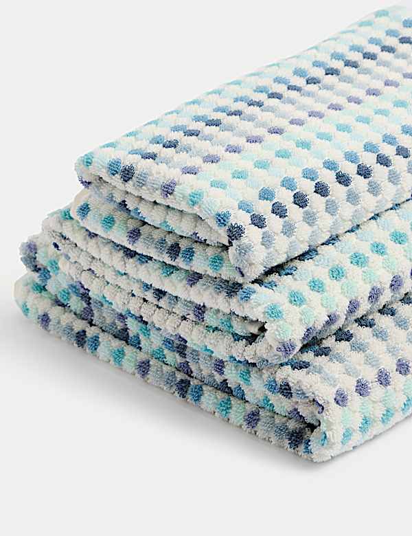 Pure Cotton Spotty Striped Towel - BG