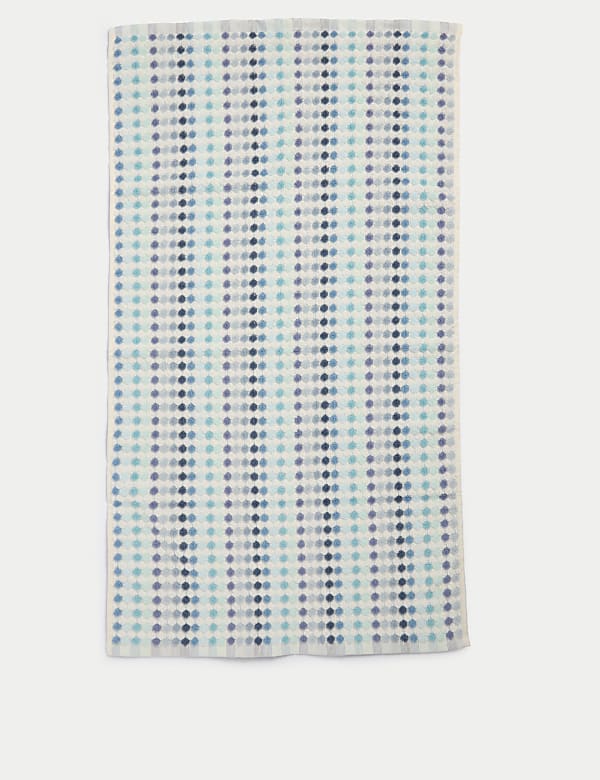 Handtuch aus reiner Baumwolle mit Streifen und Punkten - AT