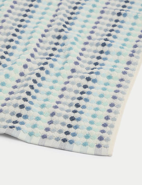 Handtuch aus reiner Baumwolle mit Streifen und Punkten - AT