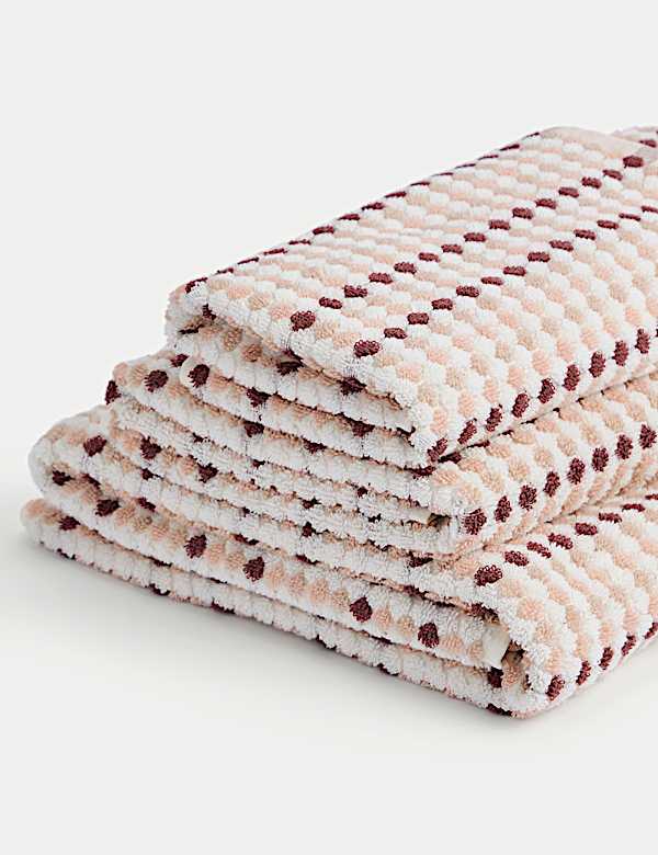 Pure Cotton Spotty Striped Towel - US