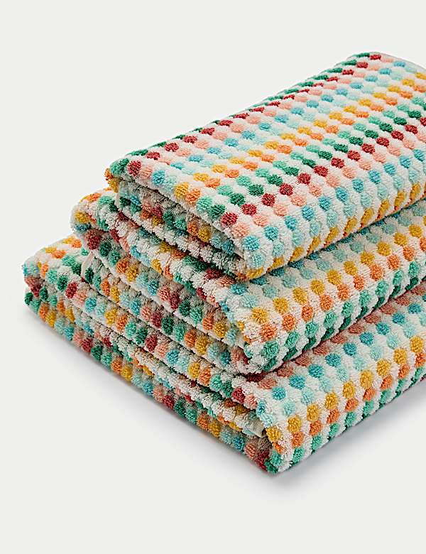Pure Cotton Spotty Striped Towel - HU