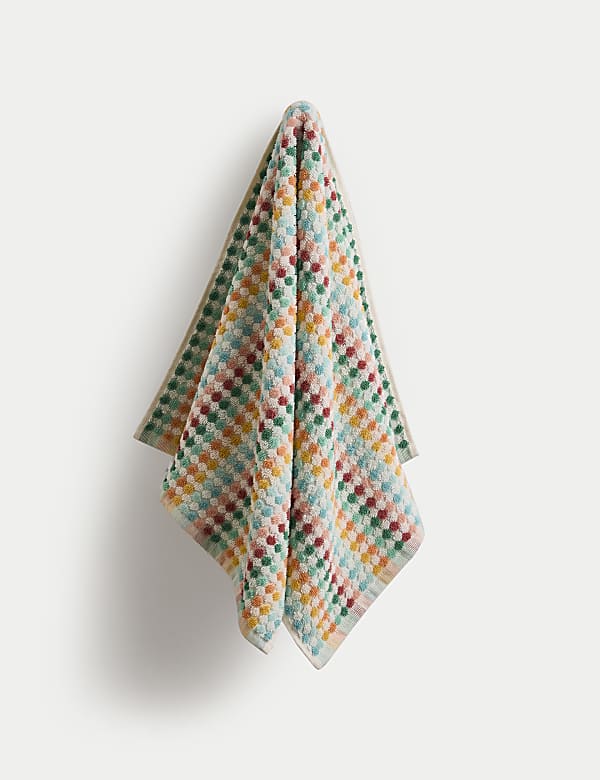 Pure Cotton Spotty Striped Towel - DK