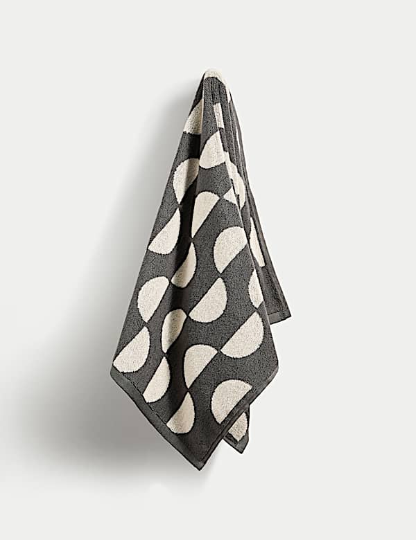 Handdoek van zuiver katoen met geometrische halve cirkel - BE
