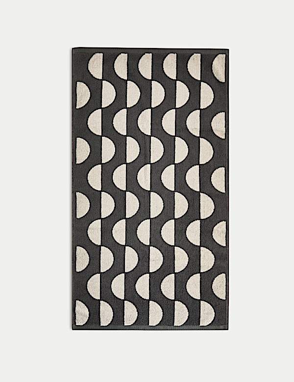 Handdoek van zuiver katoen met geometrische halve cirkel - BE