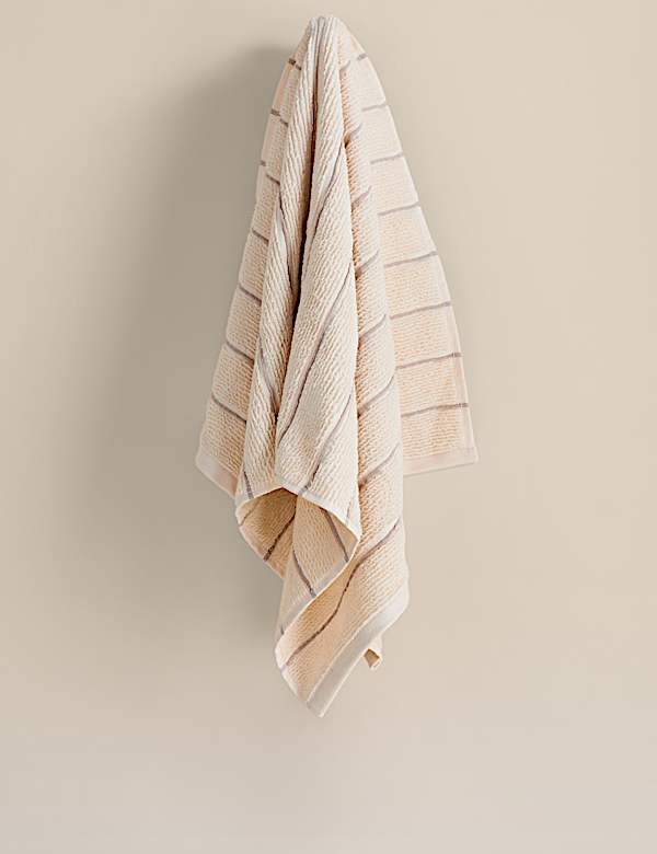 Pure Cotton Textured Striped Towel - CZ