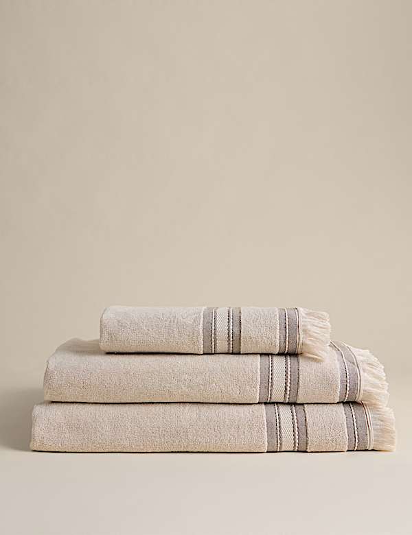 Cotton Rich Fringed Border Towel