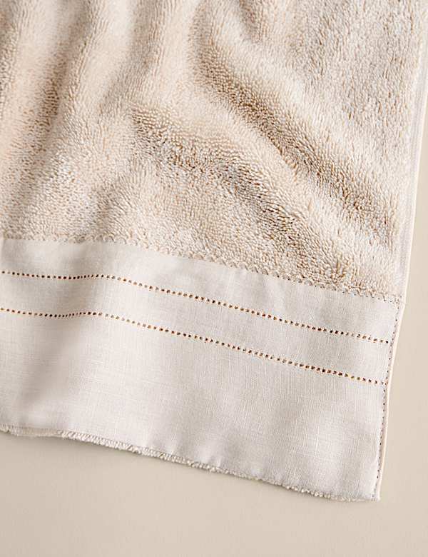 Pure Cotton Linen Border Towel - RO