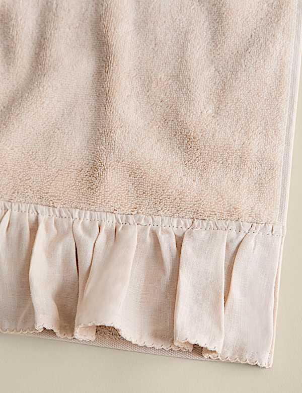 Pure Cotton Linen Ruffle Towel - BG