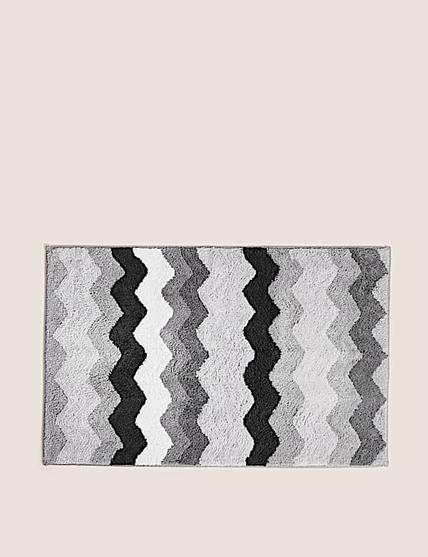 Pure Cotton Zig Zag Bath Mat