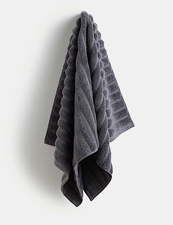 Pure Cotton Super Plush Ribbed Bath Towel - GR