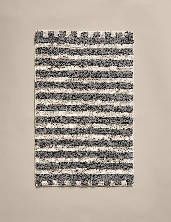 Pure Cotton Striped Tufted Bath Mat - RO