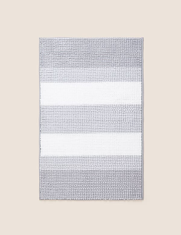 Bobble Striped Bath Mat - DK