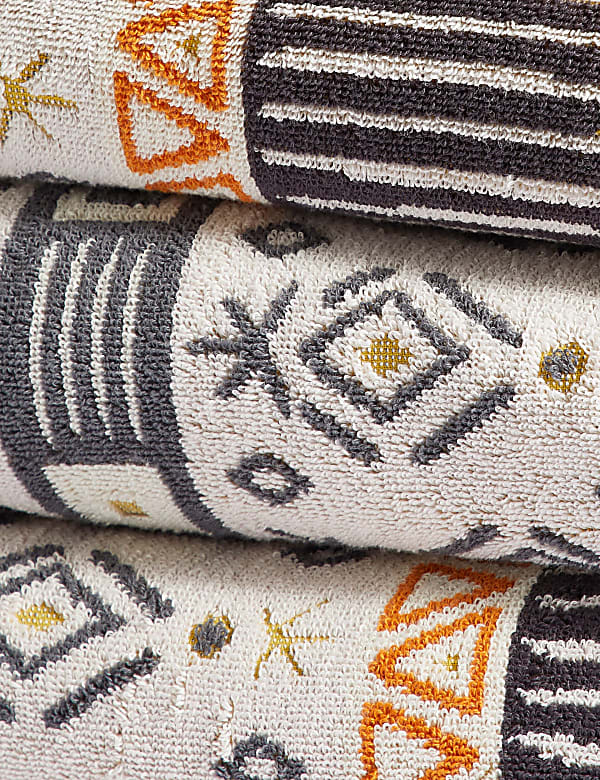 Pure Cotton Geometric Towel