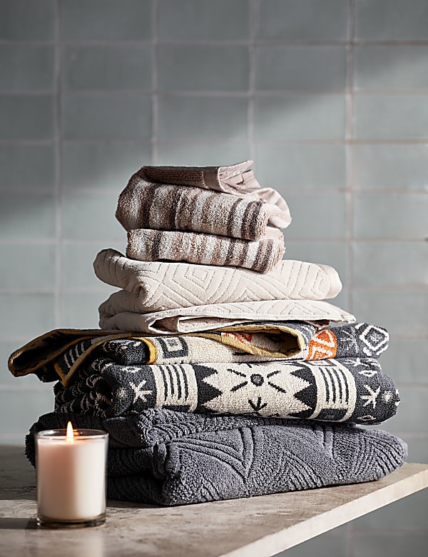 Pure Cotton Geometric Towel
