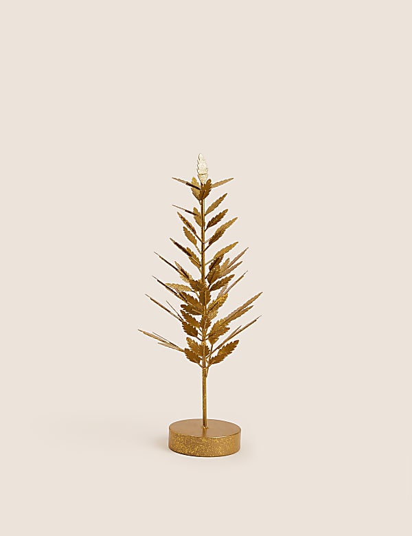 Gold Wire Leaf Tree Decoration - CN