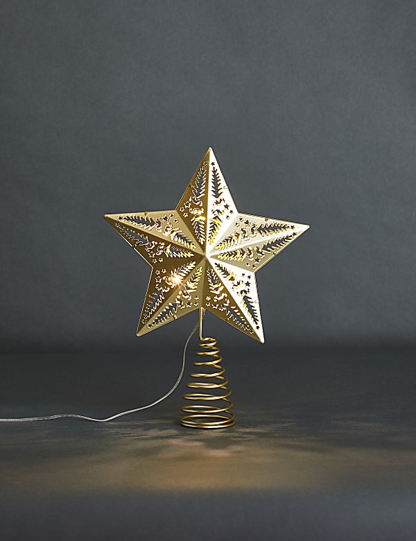 Gold Light Up Star Tree Topper - GR