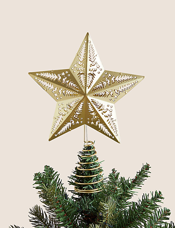Gold Light Up Star Tree Topper - GR