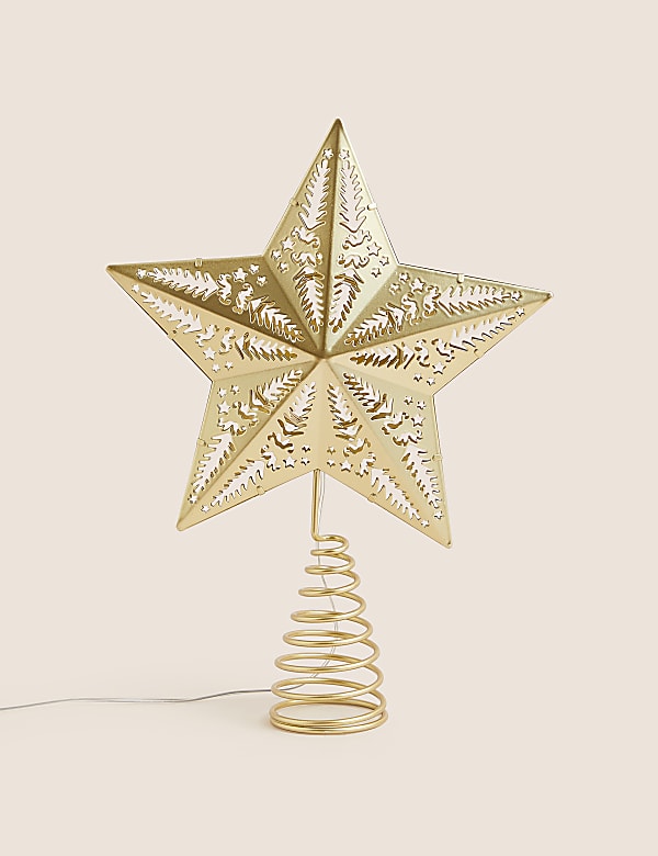 Gold Light Up Star Tree Topper - GR
