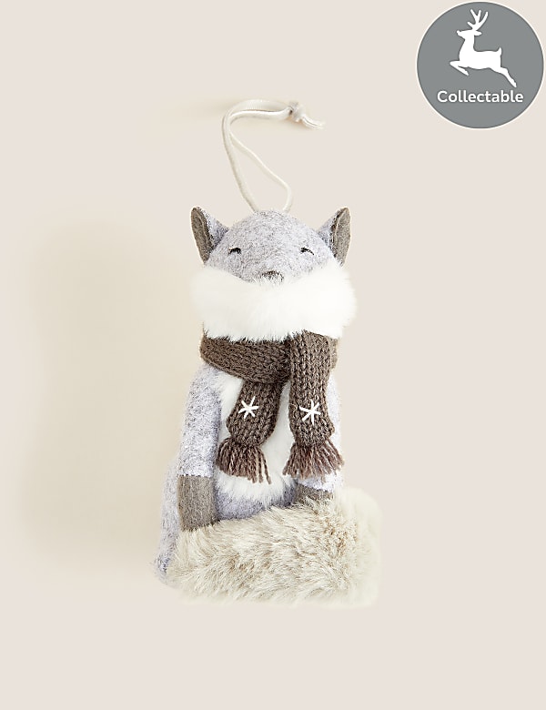Hanging Snow Fox Decoration - NL