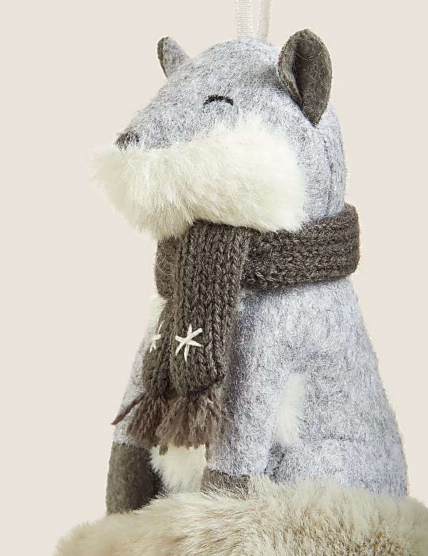 Hanging Snow Fox Decoration - NL