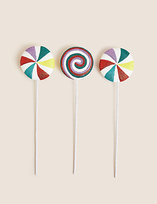 3pk Multicoloured Lollipop Tree Picks