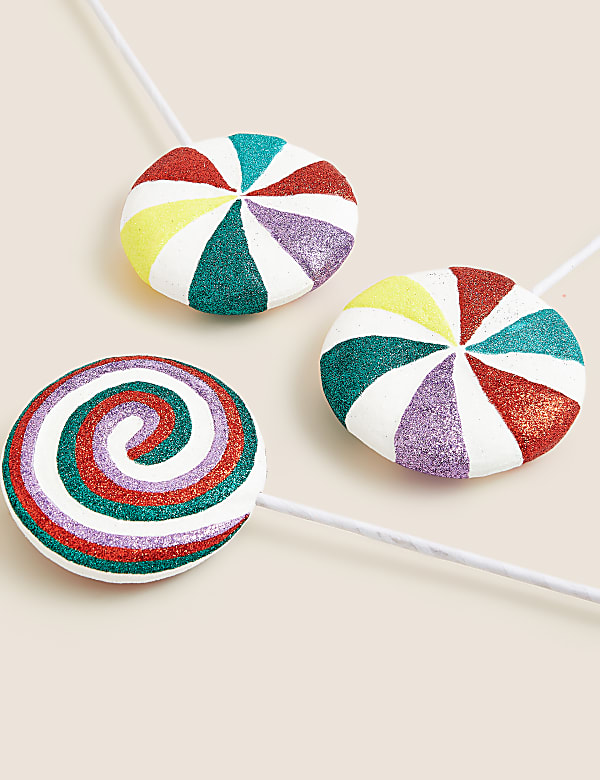 3pk Multicoloured Lollipop Tree Picks